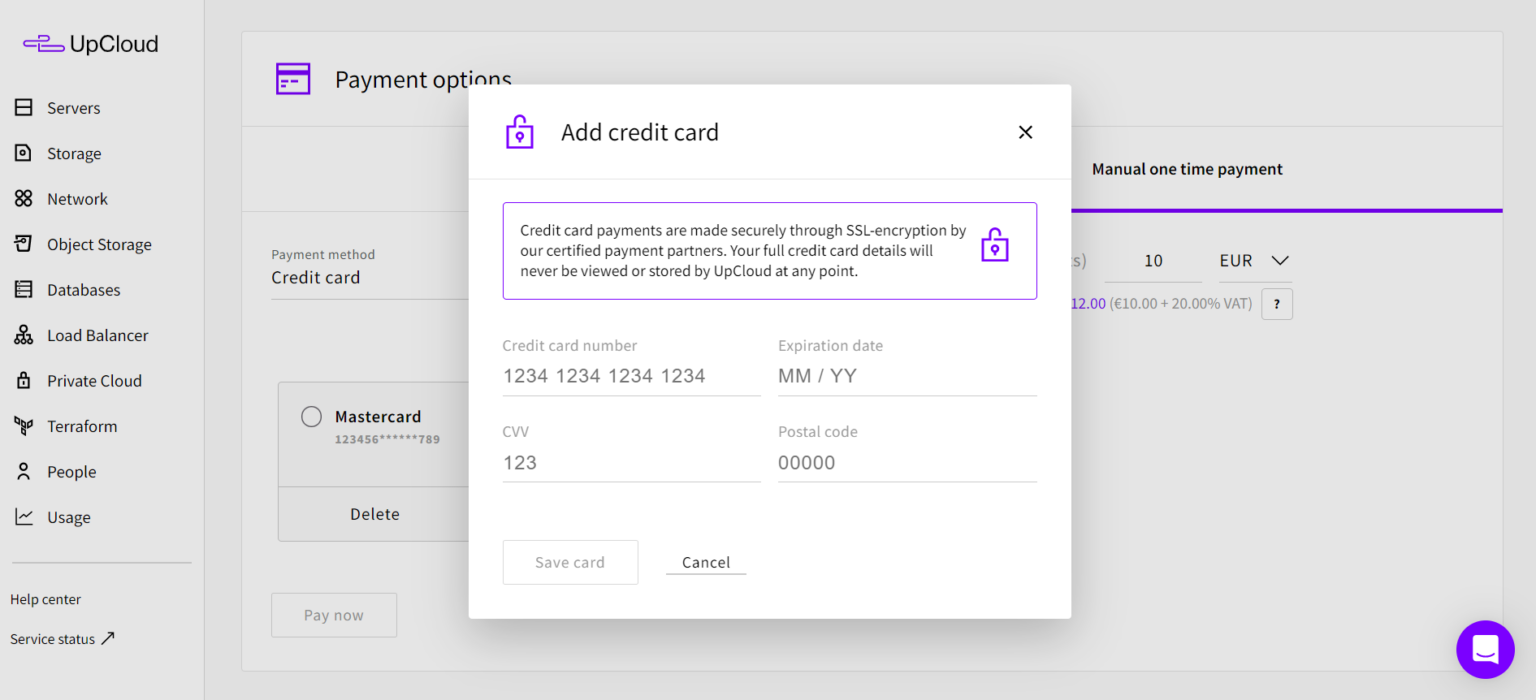 Add credit card