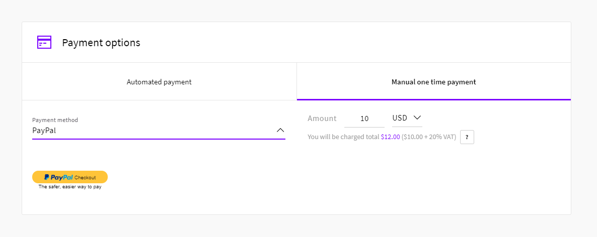 Paypal payment