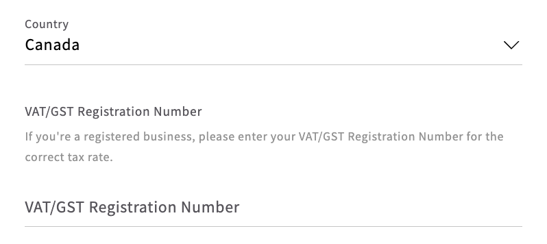 Adding VAT registration number UpCloud account