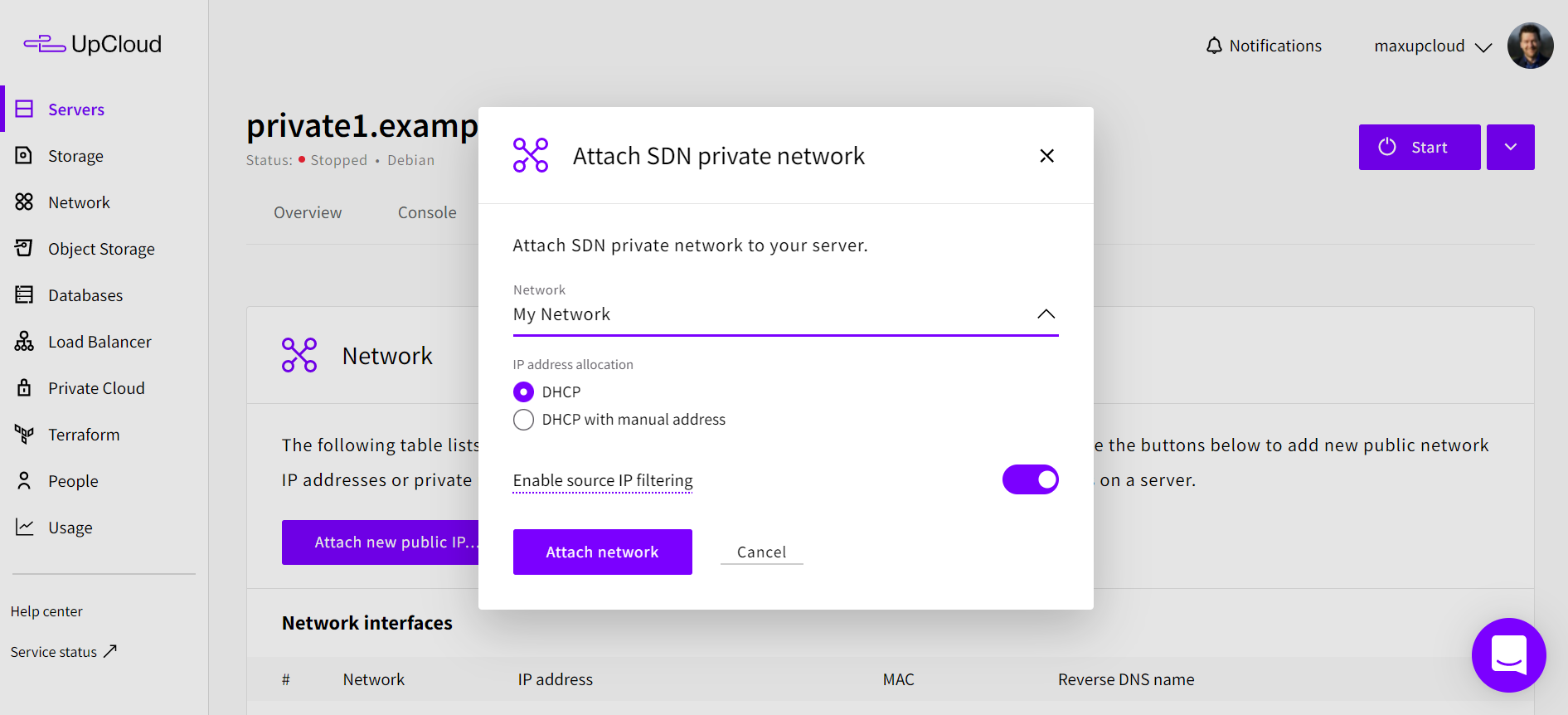 Network selected