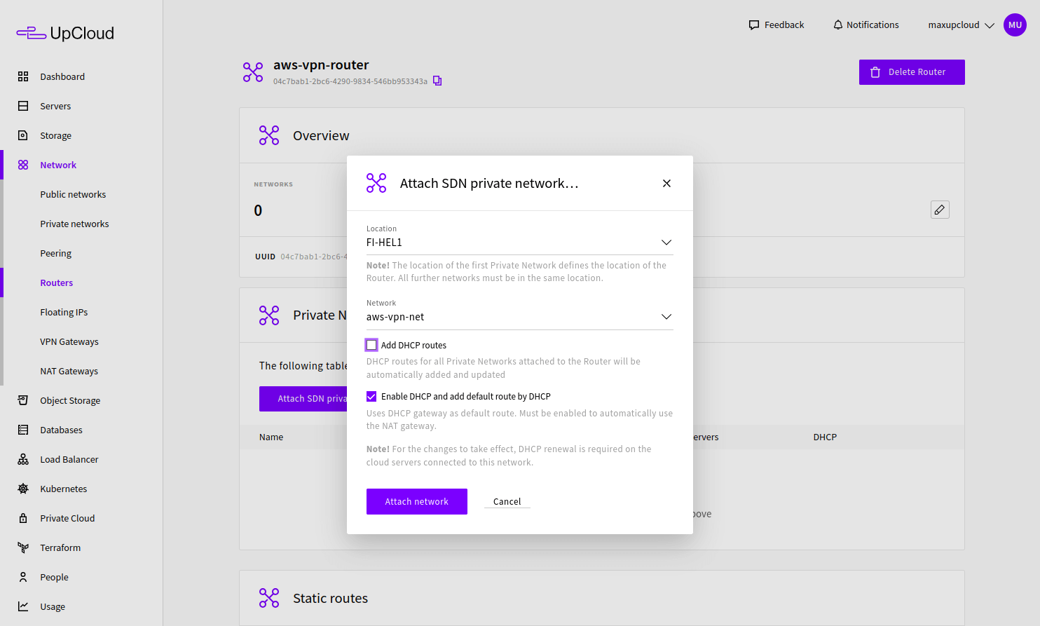 upcloud-router-attach-private-network