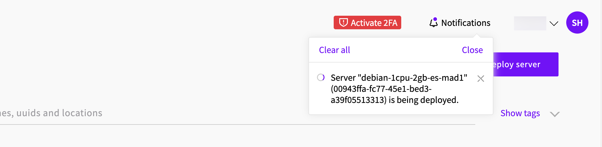 server deployed