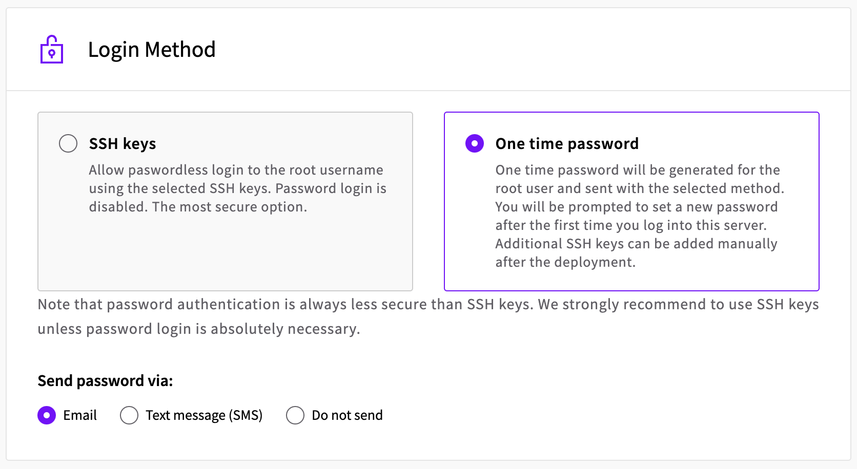 server login password