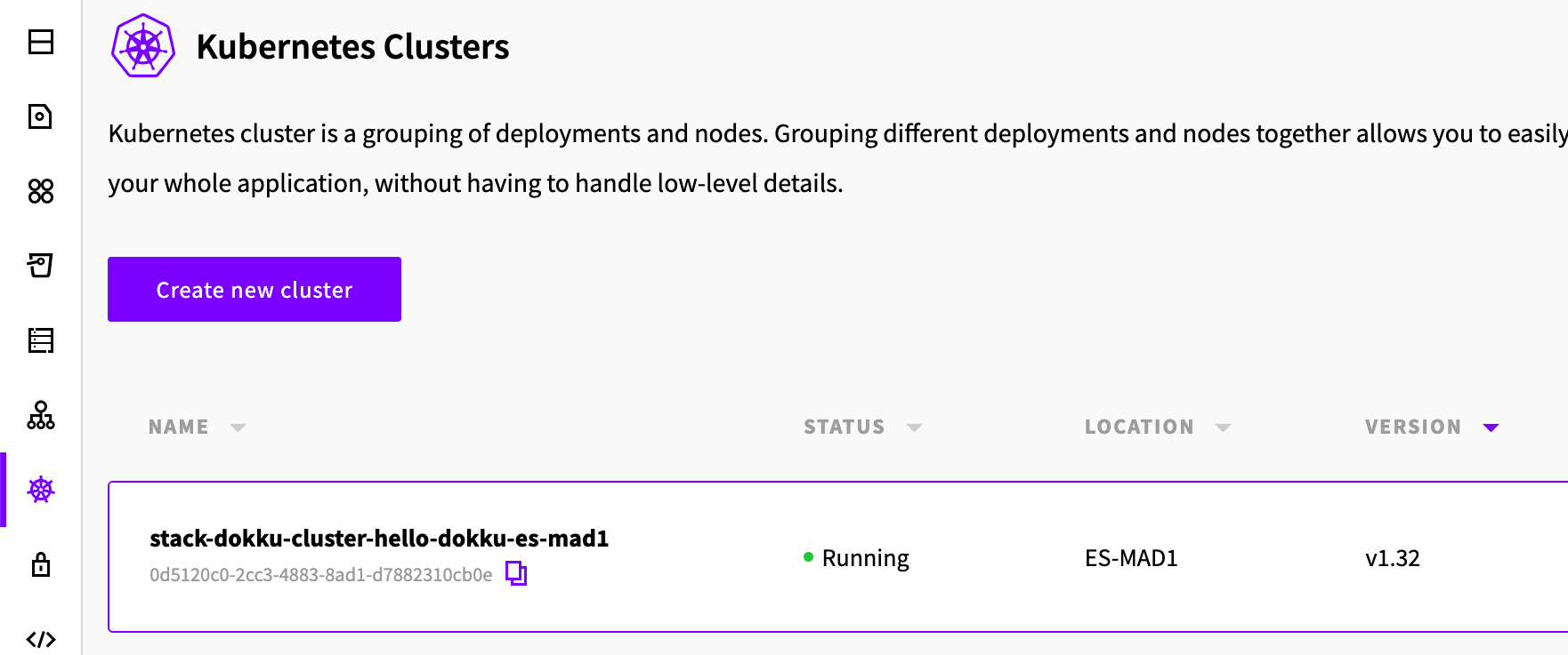 Newly created kubernetes cluster for running Dokku