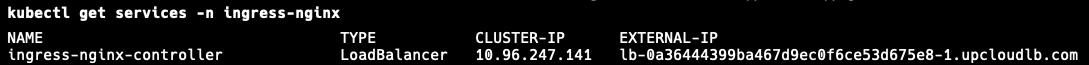 Find the public hostname of the ingress service