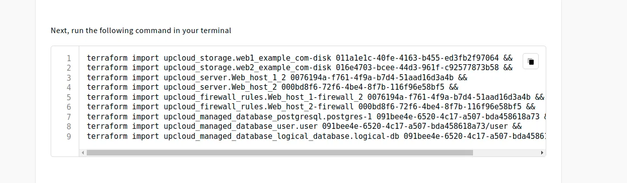Terraform import commands