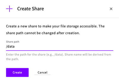 Create NFS share