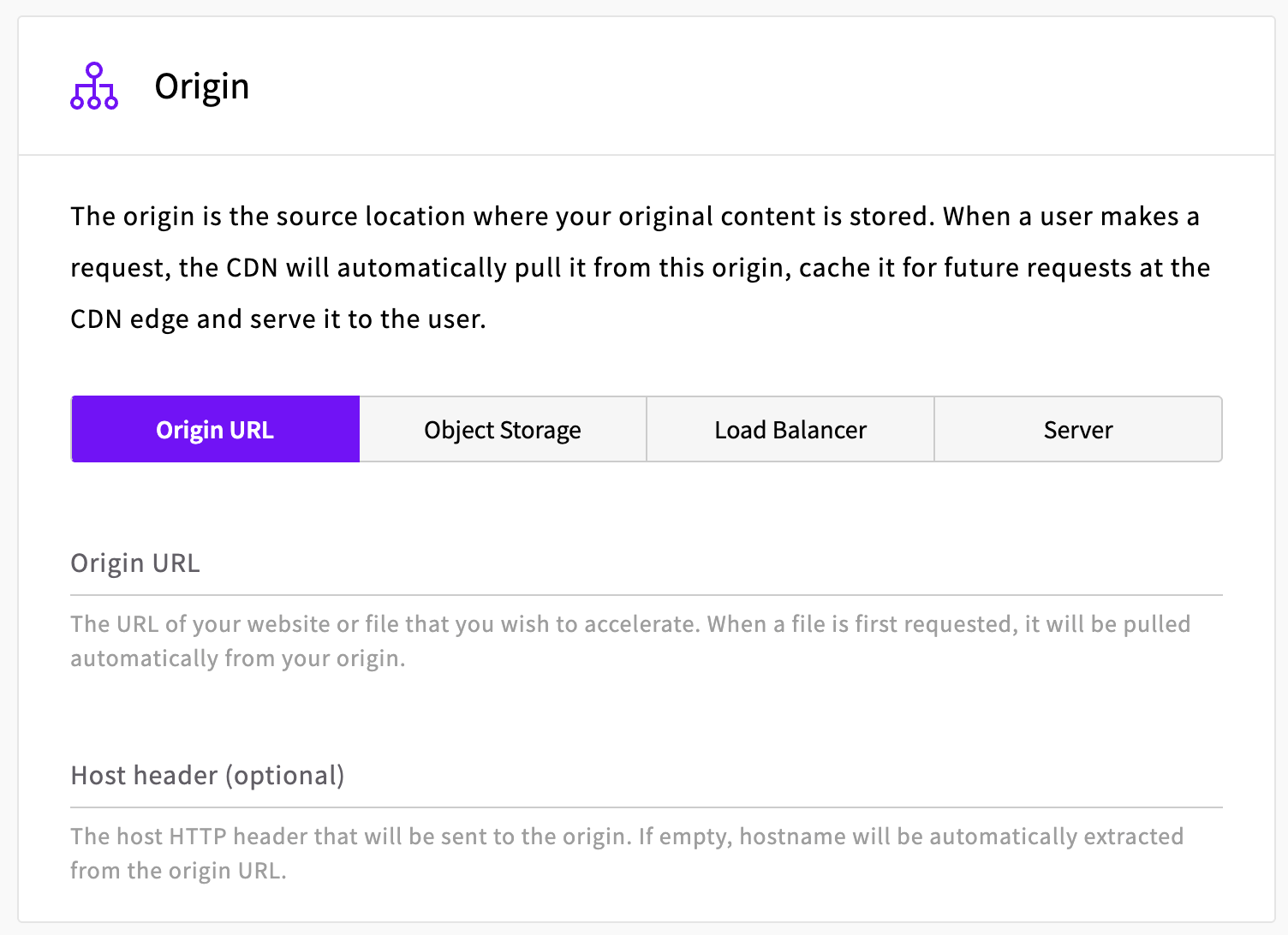 Origin section