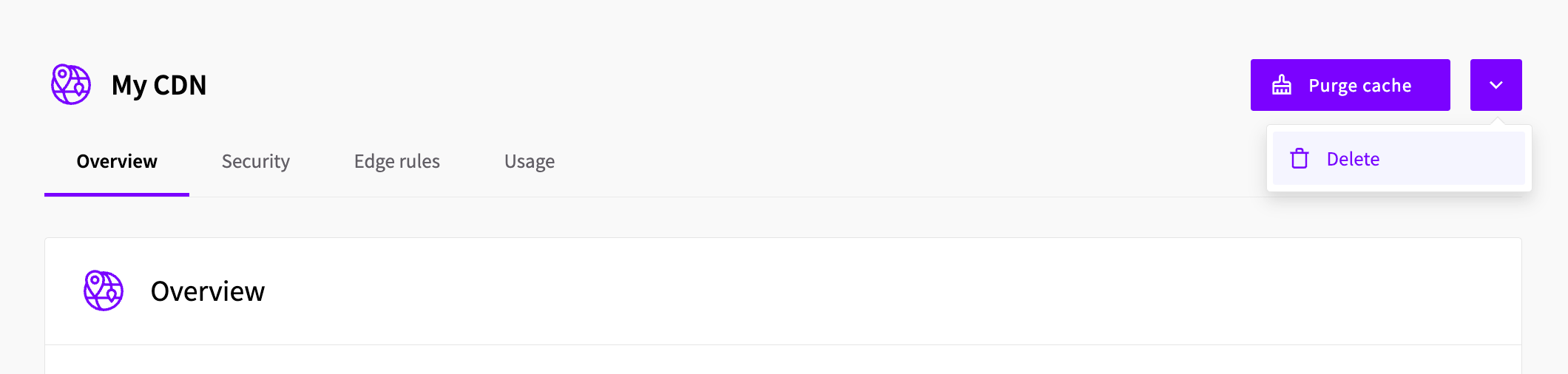 Delete menu