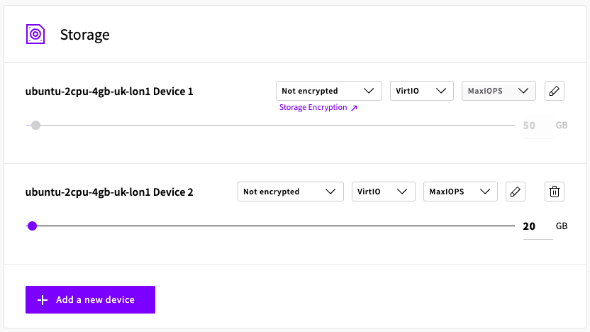 Storage configuration