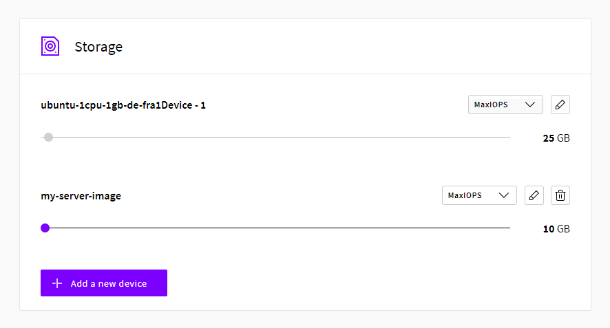 Deploy a new storage