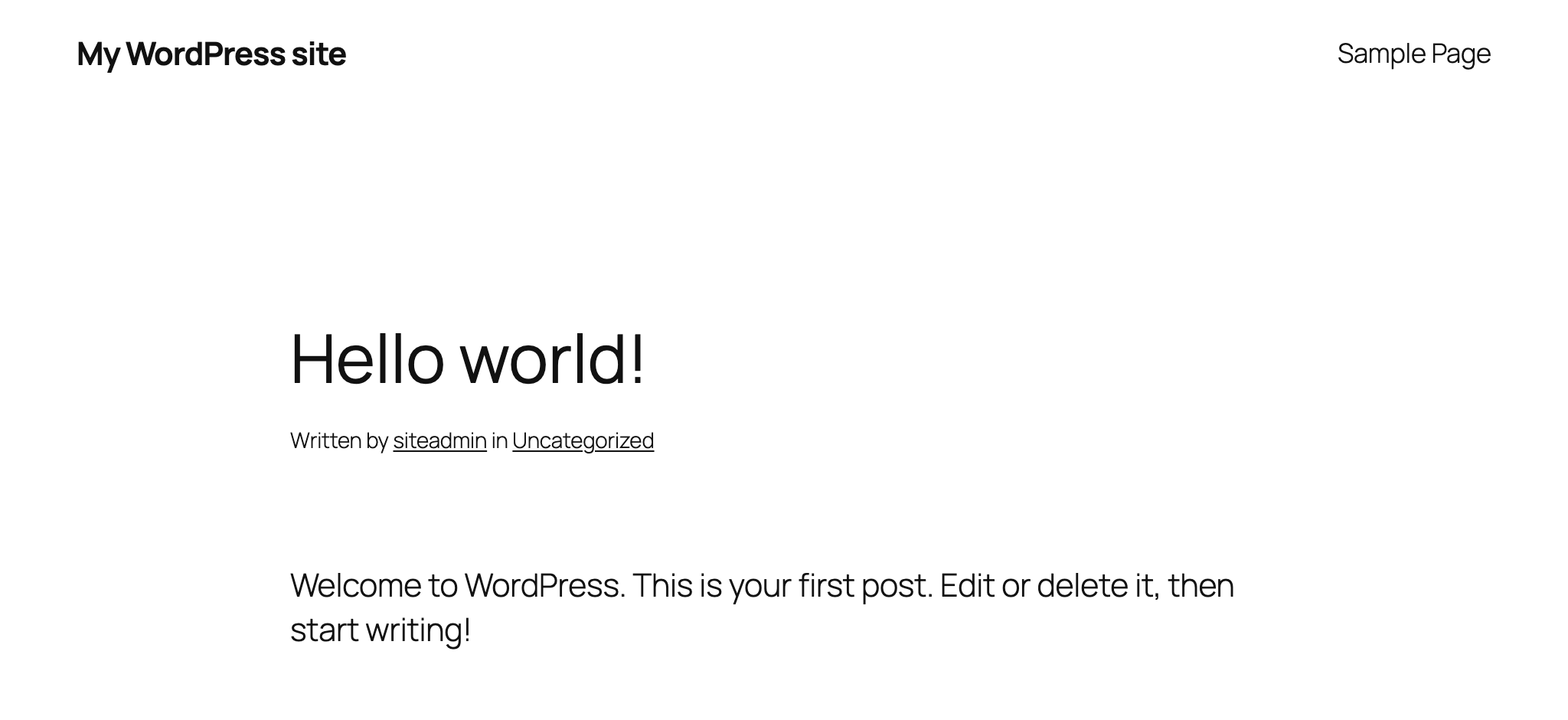 The Hello world! post on the new site