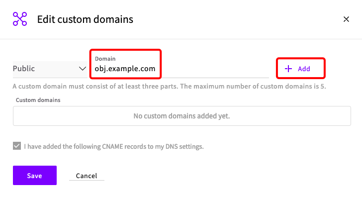 Add a new custom domain