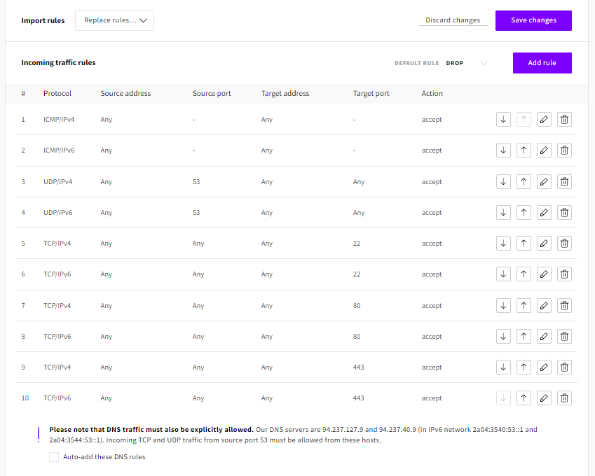 Firewall save changes