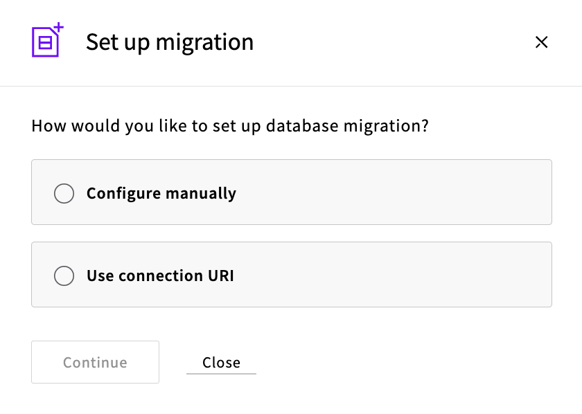 MySQL URI or manual configuration options