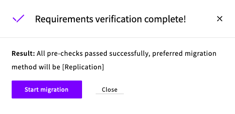 MySQL migration verification results