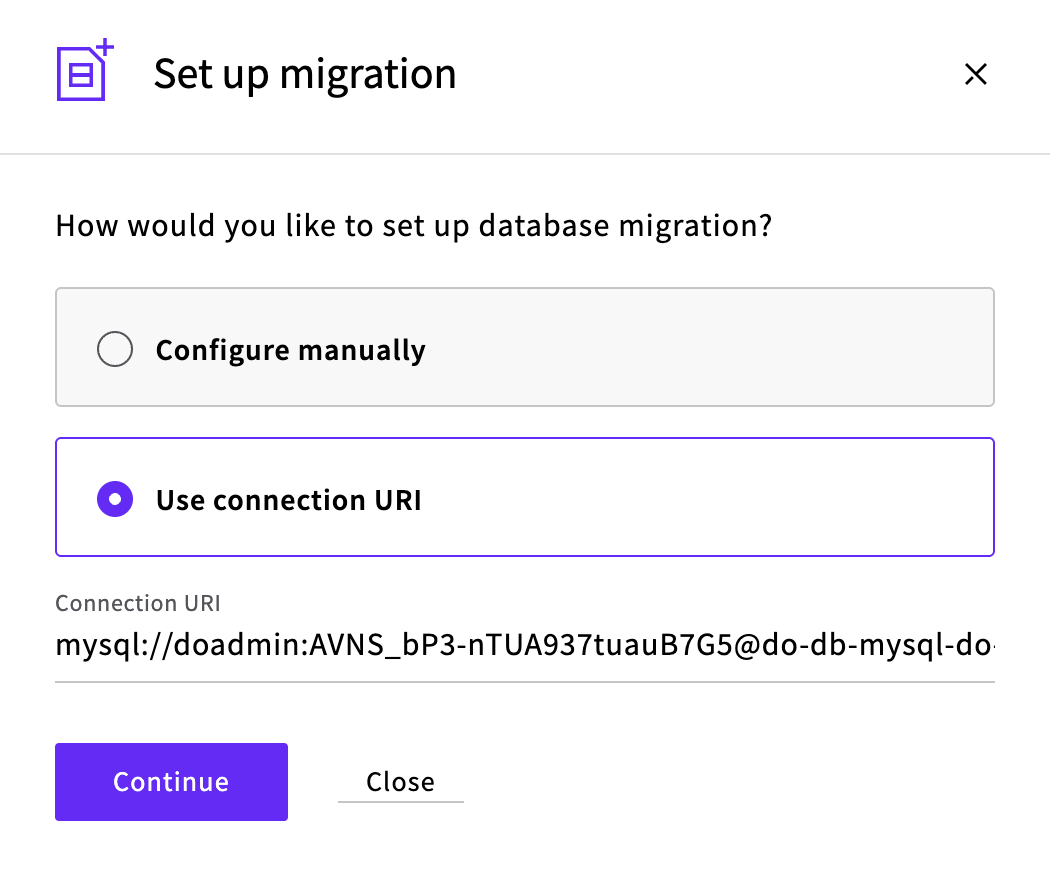 MySQL URI configuration option