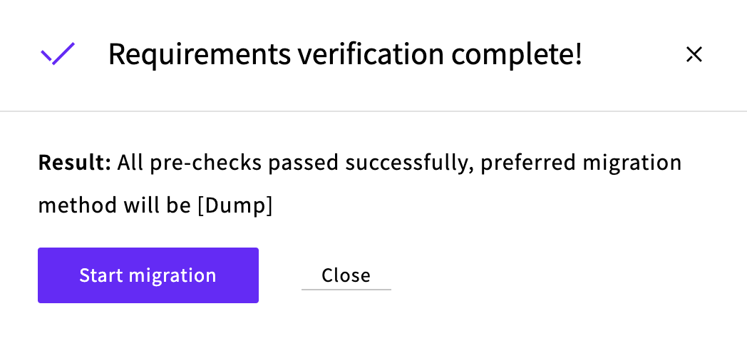 MySQL migration verification results