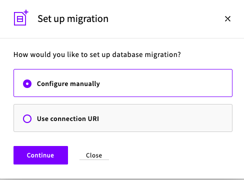PostgreSQL URI or manual configuration options