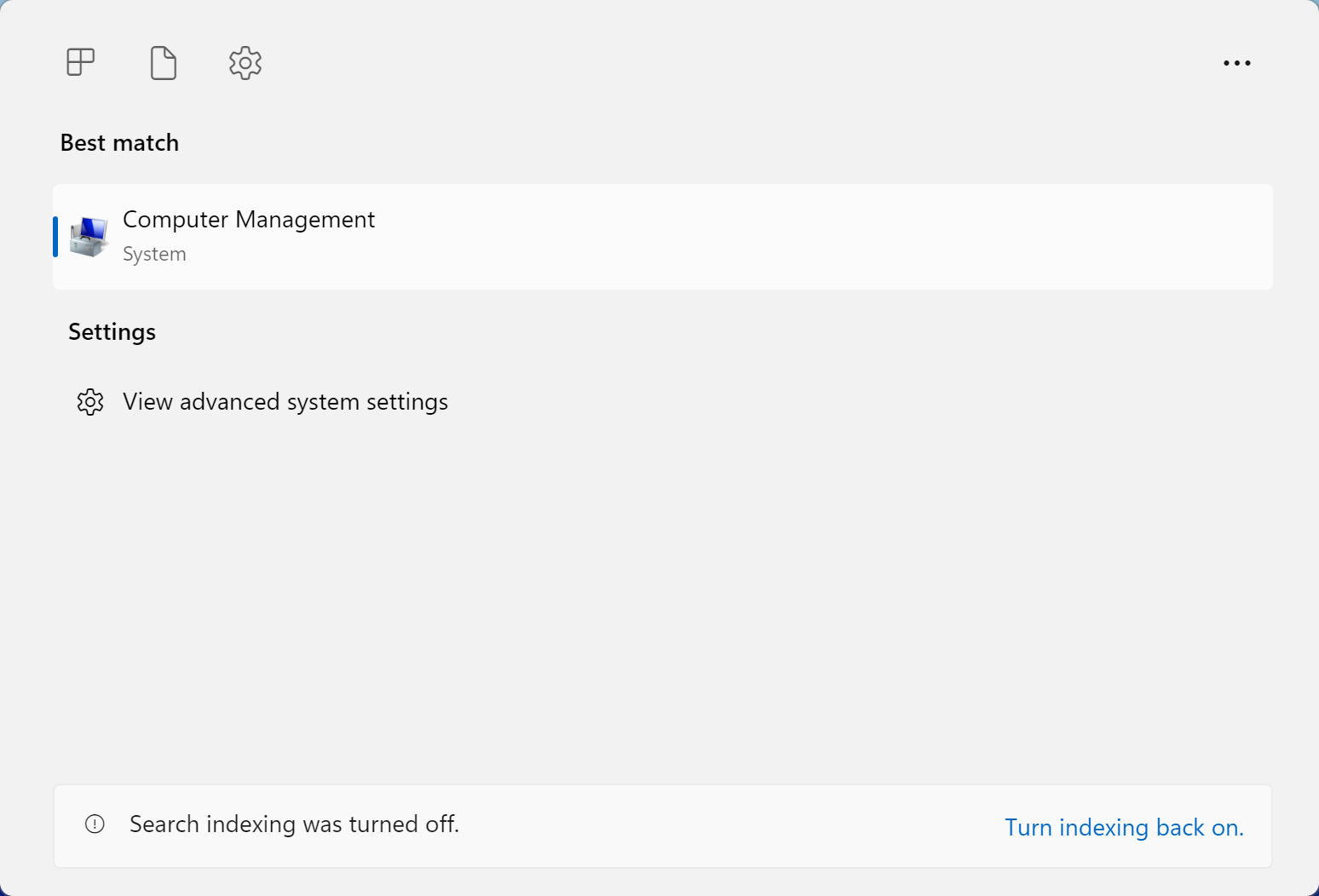 Searching for Computer Management in Windows