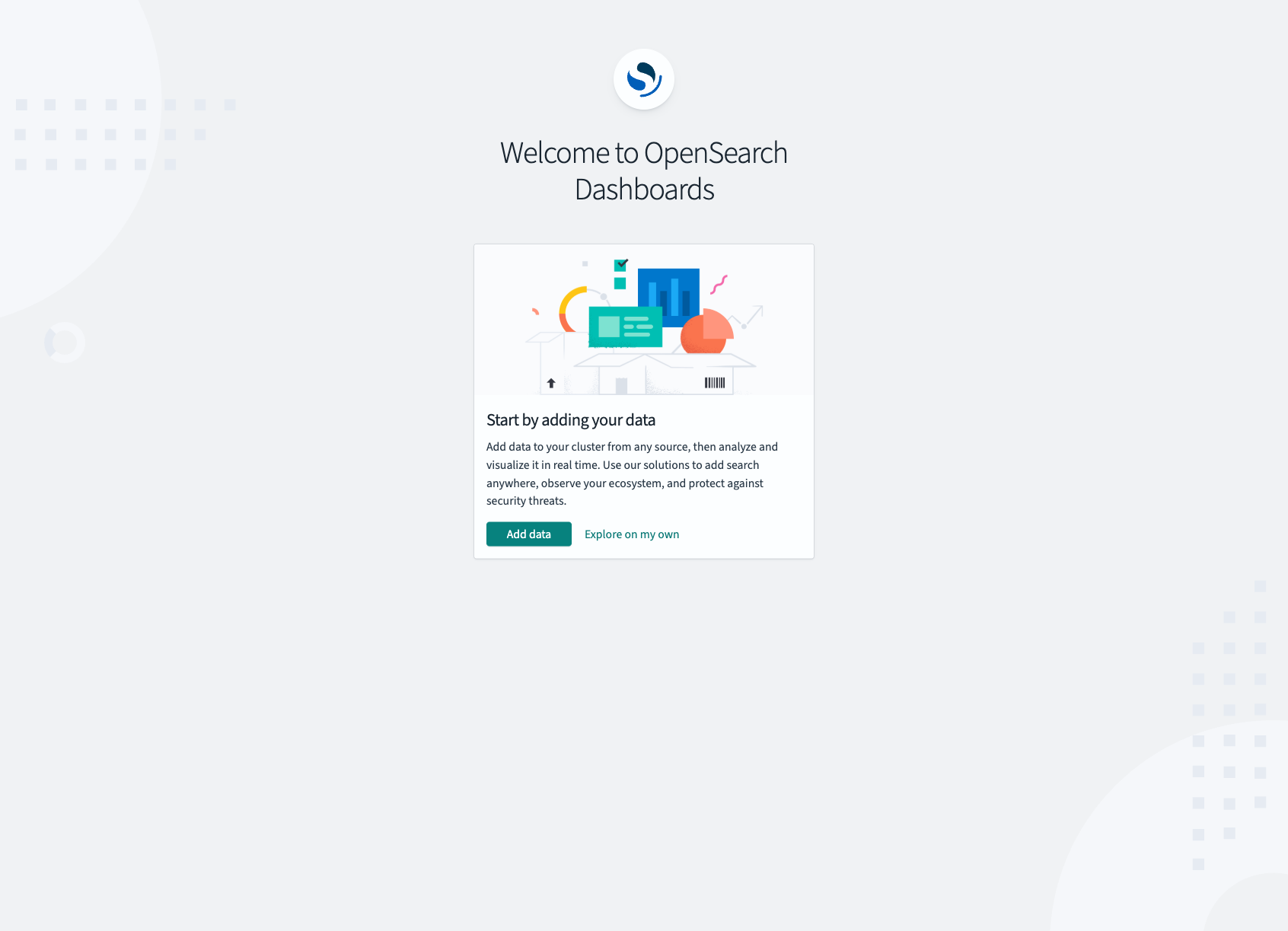 Welcome screen