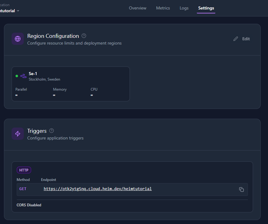 Screenshot showing application settings in the GUI.