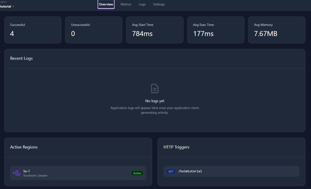 Screenshot showing the performance dashboard.