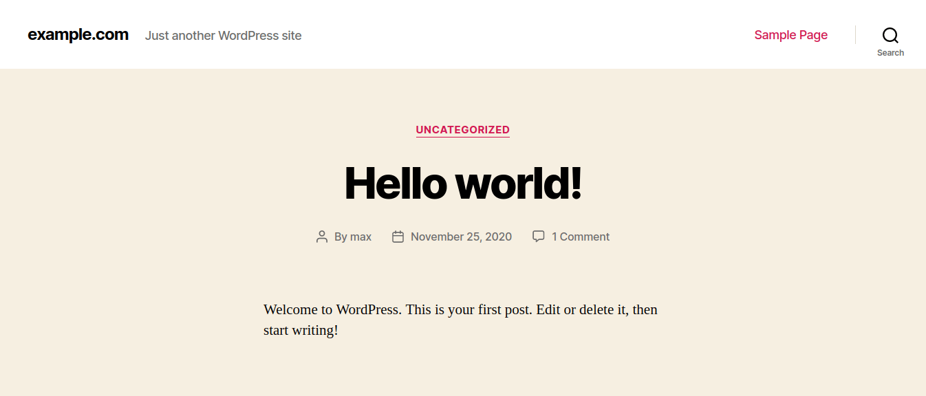 WordPress example