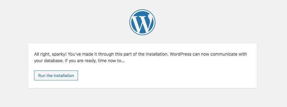 Running WordPress install