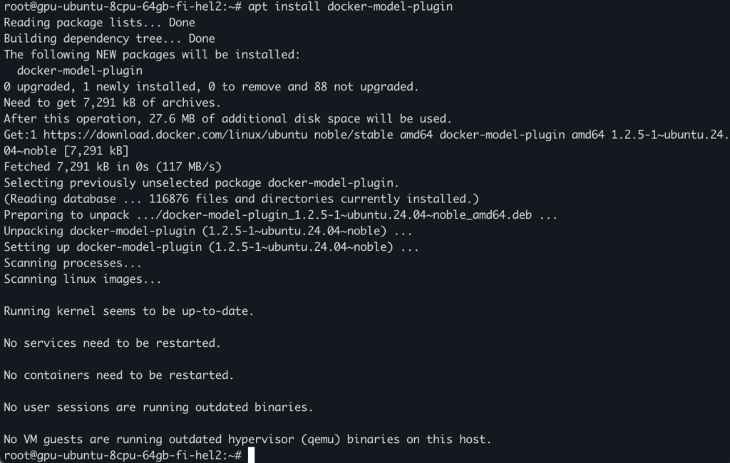 5 install docker model plugin - Run LLM locally using UpCloud’s GPU server and Docker Model Runner