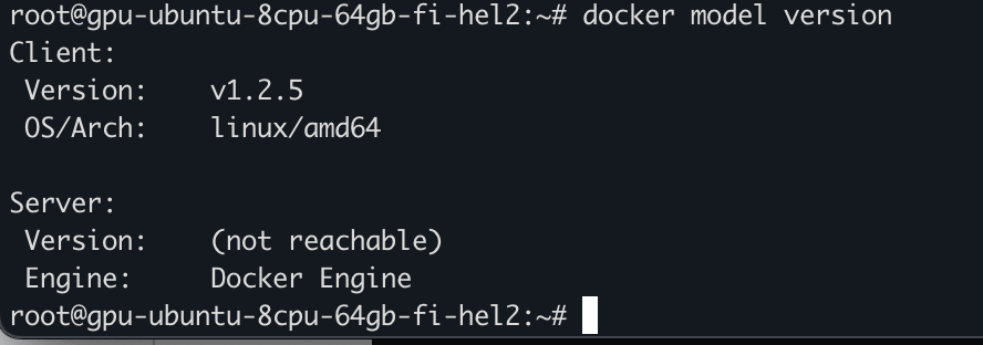 6 docker model version - Run LLM locally using UpCloud’s GPU server and Docker Model Runner