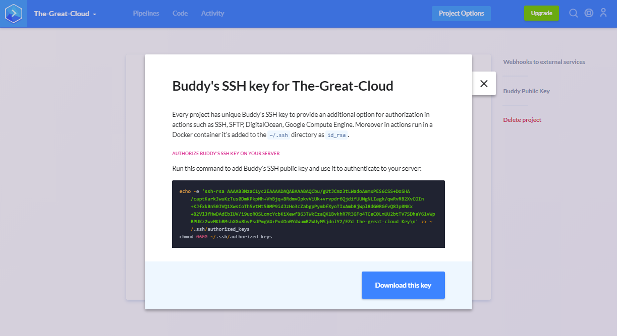 Buddy project public key