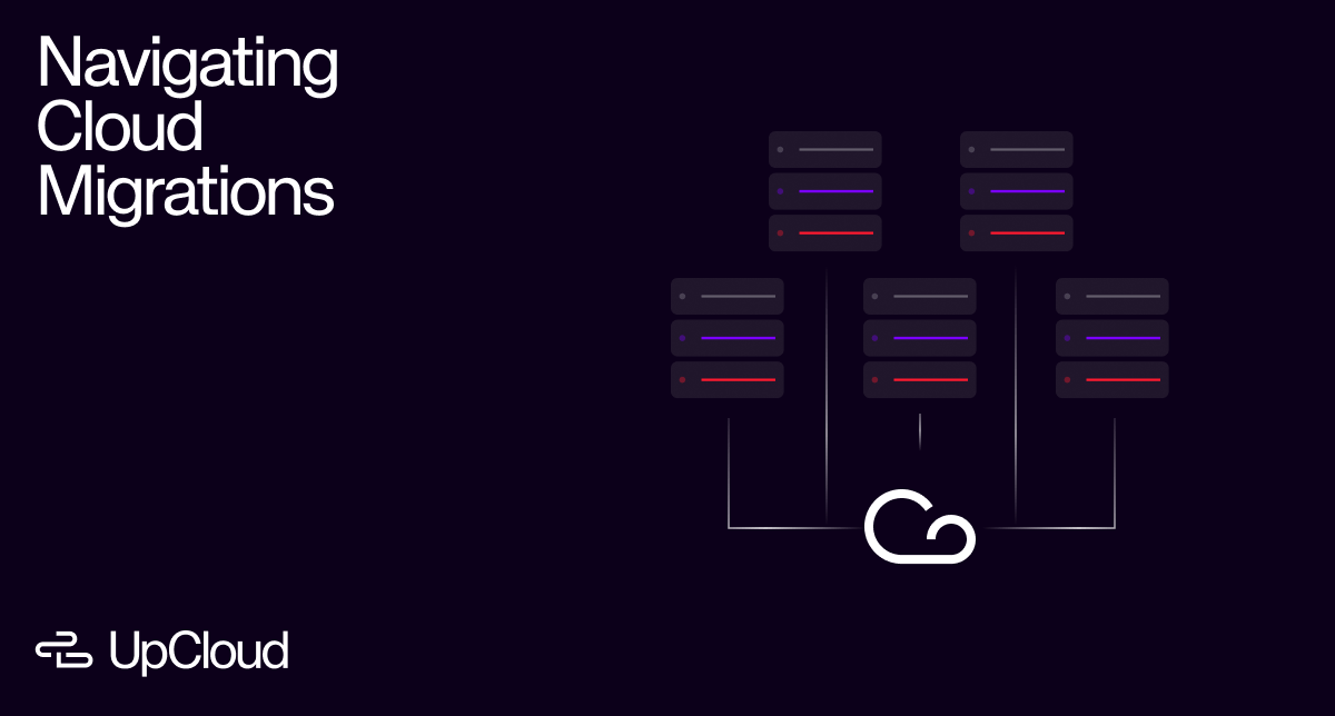 Cloud icon connected to server racks, illustrating navigating cloud migrations.