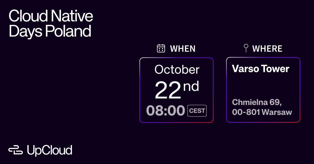 Cloud Native Days Poland - UpCloud