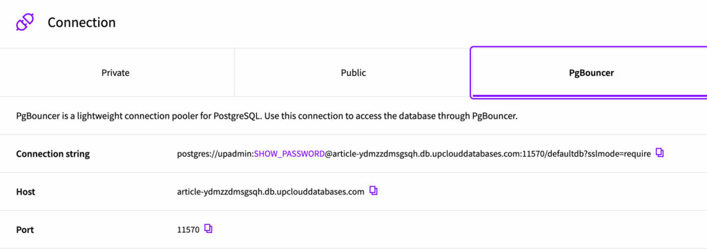 connection strings - What You Get When You Choose UpCloud’s Managed Databases