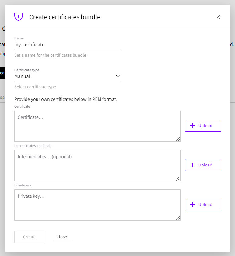 Create certificates bundle