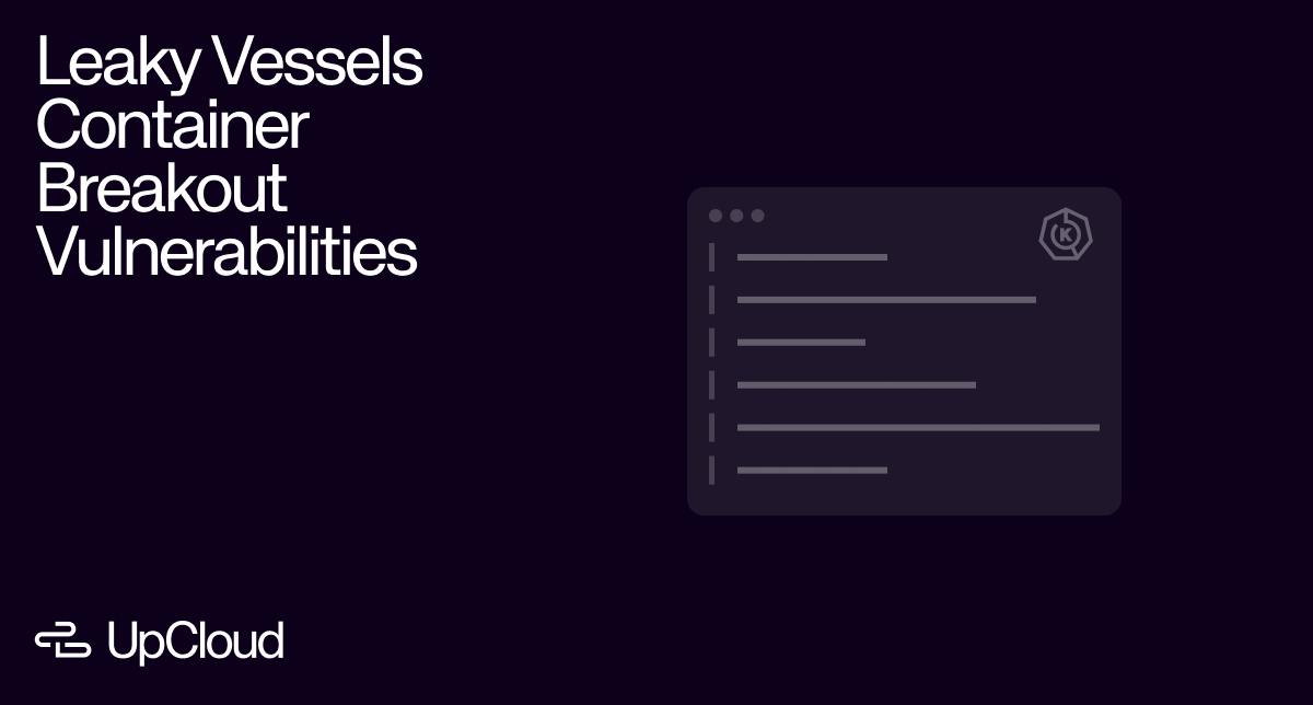 Banner with a dark design for blog post about leaky vessels container breakout vulnerabilities.