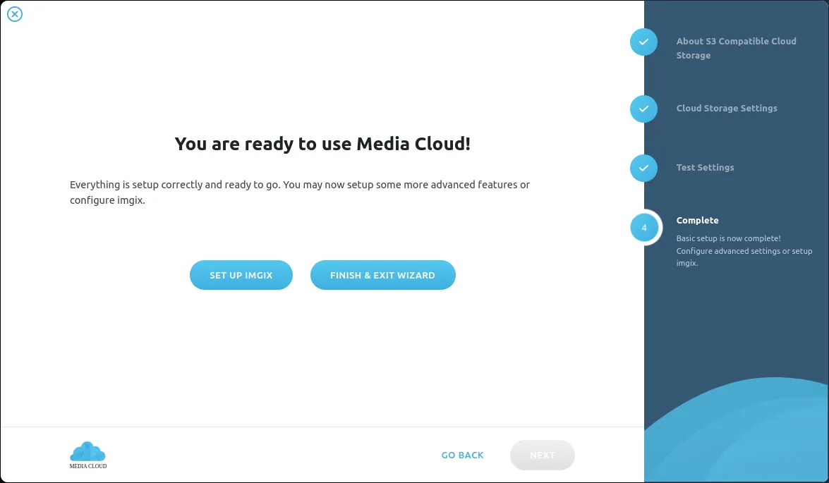 Completing Media Cloud setup