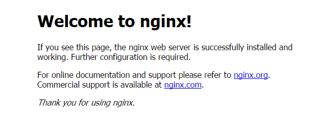 Nginx default welcome page.