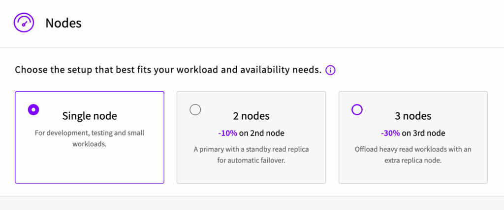 number of nodes selection - What You Get When You Choose UpCloud’s Managed Databases