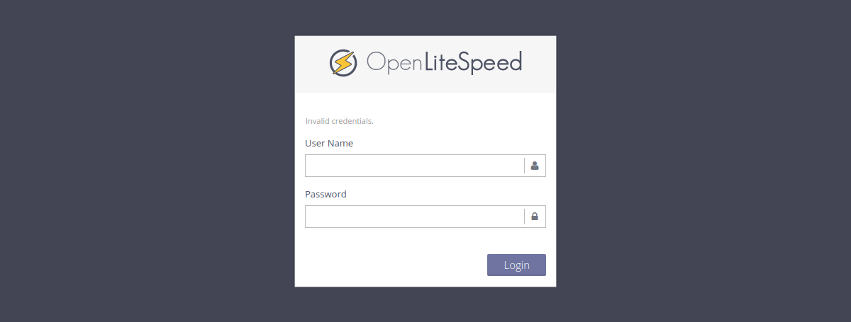 Logging into OpenLiteSpeed dashboard