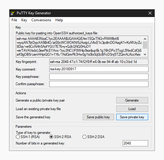 PuTTYtray save private SSH key