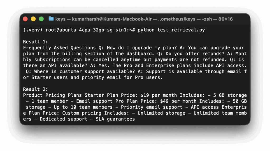 python test retrieval - Building a Self-Hosted RAG System with Open-Source Tools