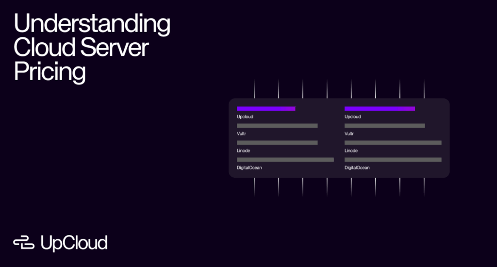 Dark thumbnail with UpCloud logo and blog post title text: "Understanding cloud server pricing".