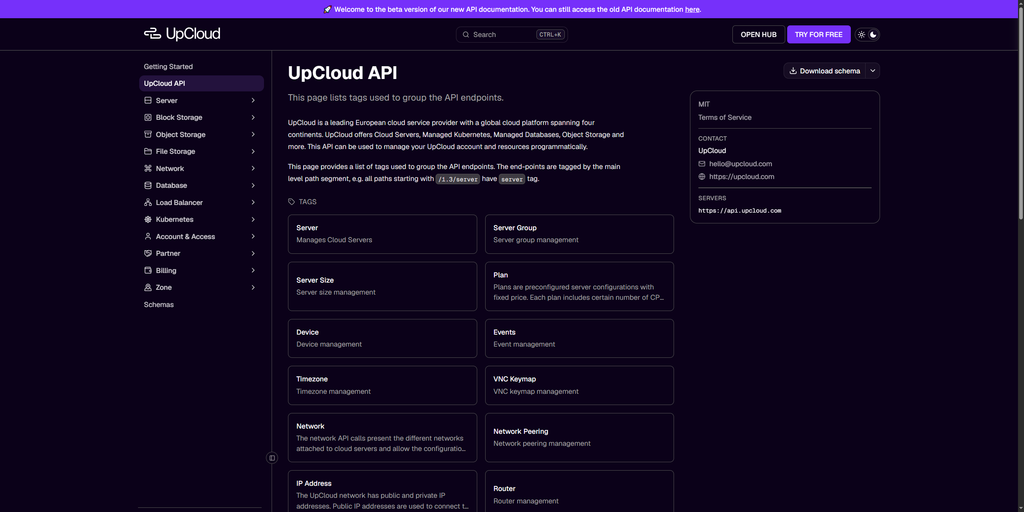 upcloud api docs - Meet our new Public API docs