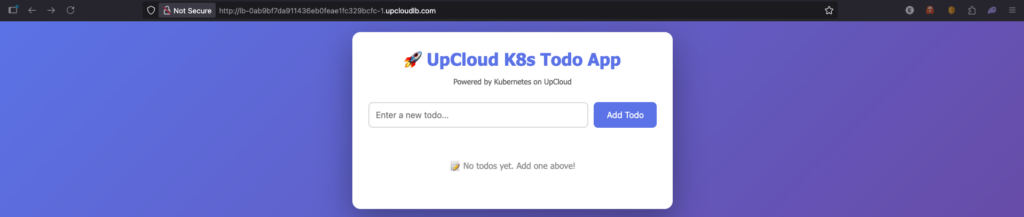 upcloud kubernetes to do app - Deploying an Edge-Ready Kubernetes Cluster Using UpCloud Kubernetes Service (UKS) and CLI