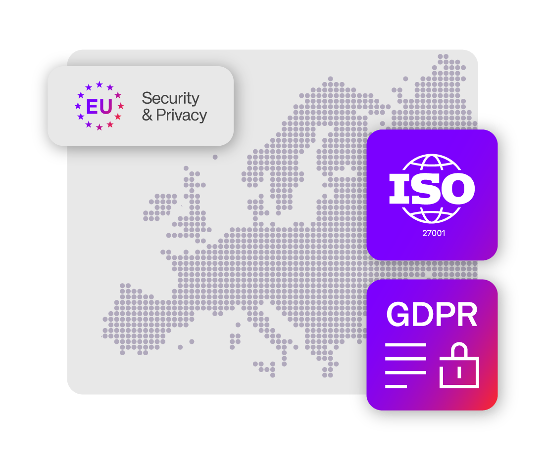 EU security and privacy compliance symbols