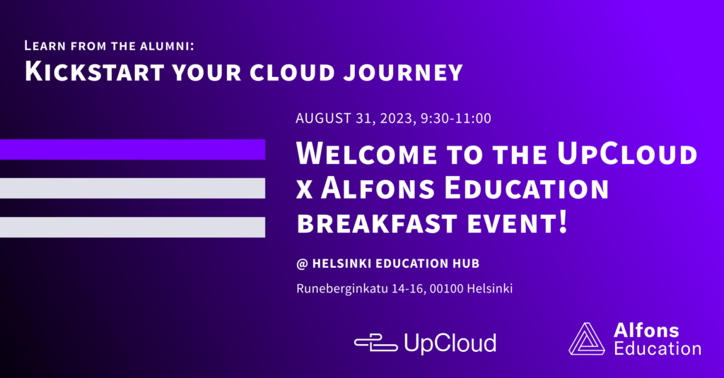 UpCloud x Alfons Education breakfast event