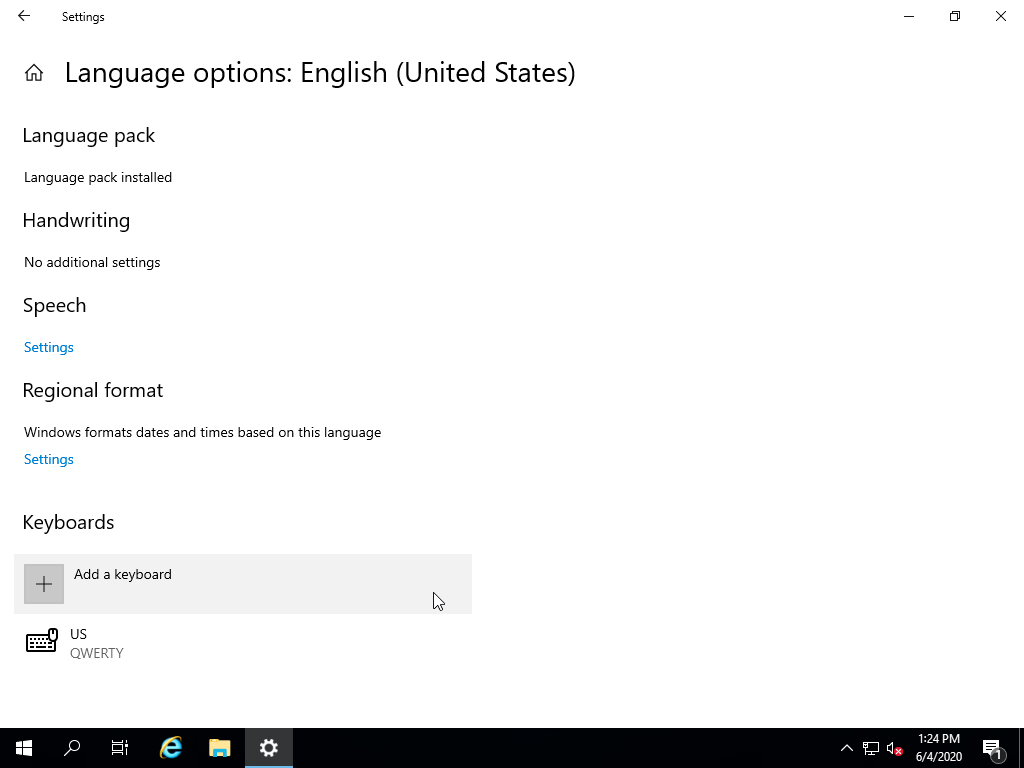 Windows Server language settings