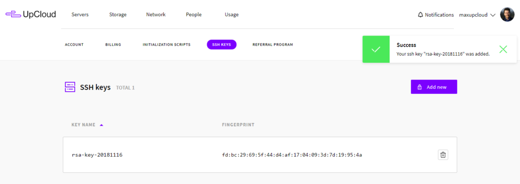 Managing SSH keys - Tutorial - UpCloud